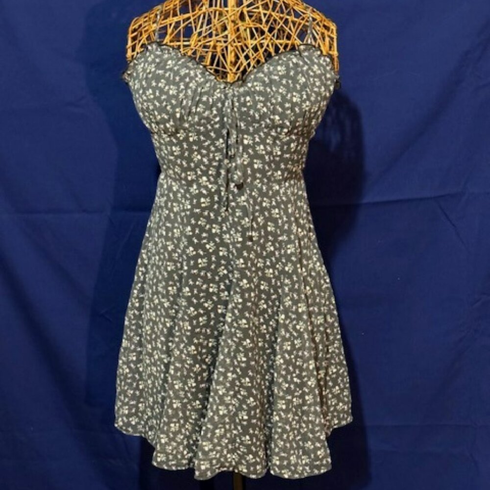 Papaya Gray Floral Sundress, Size M